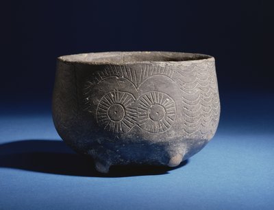 Skål, med indskåret dekoration, der forestiller hjorte, fra Los Millares, Spanien, kobberalderen, ca. 2000 f.Kr. (keramik) af Bronze Age
