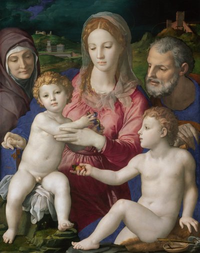 Den hellige familie med Sankt Anna og Johannesbarnet af Bronzino