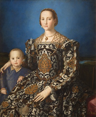 Italiensk: Ritratto di Eleonora di Toledo col figlio Giovanni Portræt af Eleonora af Toledo og hendes søn Giovanni de