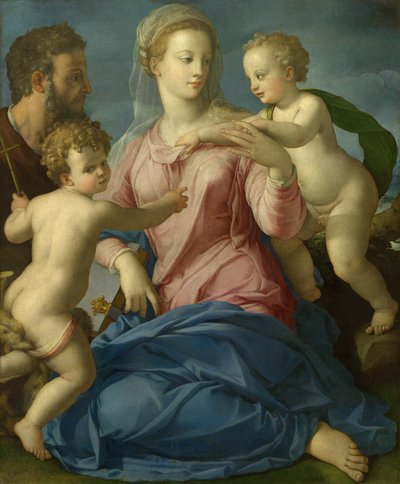 Den hellige familie med spædbarnet Johannes Døberen (Madonna Stroganoff) af Bronzino