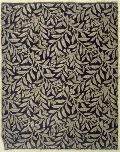 Frugter og blade, lavet af Warner & Ramin, ca. 1875 (vævet silkevæv) af Bruce James Talbert