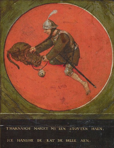 Giv mig en rustning, og jeg bliver modig nok til at ringe til katten, 1558. af Bruegel