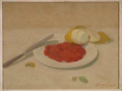 Stilleben (olie på pap) af Bruno Semprebon