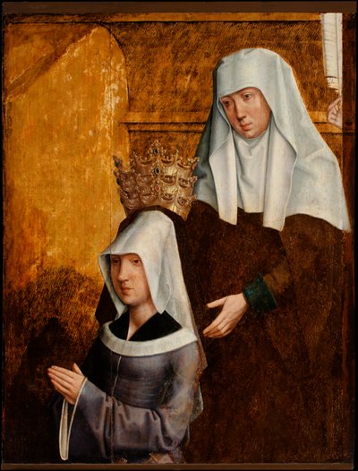 Guillemette de Vergy og hendes skytshelgen, muligvis Elizabeth af Ungarn af Burgundian