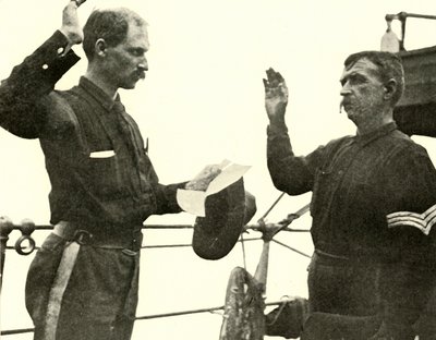 Løjtnant Lewis reenlisting Thomas Dixon, spansk-amerikanske krig, 19 juni 1898, 1899. af Burr McIntosh
