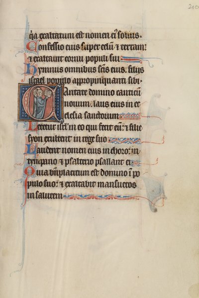 Initial C: Tre gejstlige synger fra en bog af Bute Master