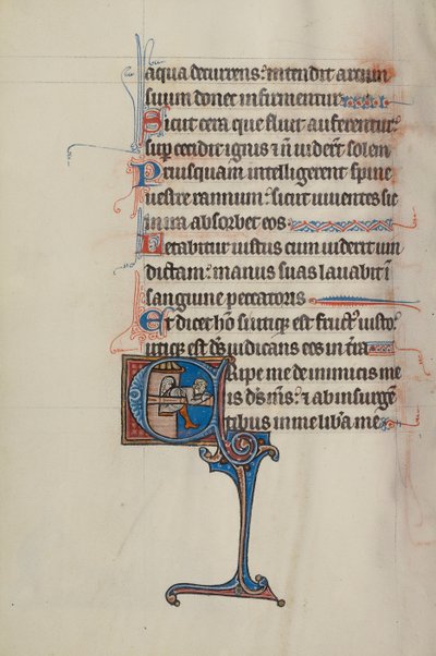 Initial E: Michol hjælper David med at klatre ud af et vindue af Bute Master