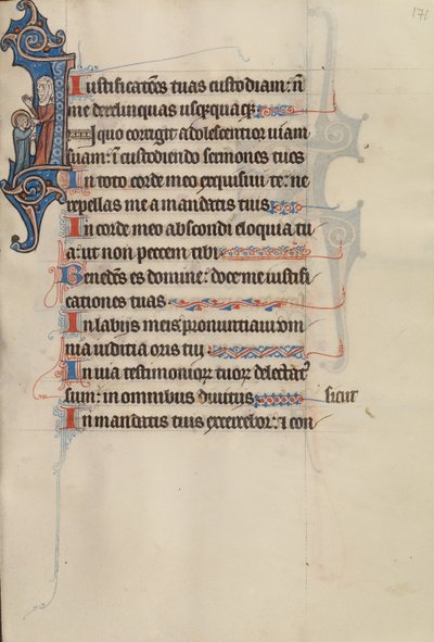 Initial I: Jomfruen holder Jesusbarnets hånd af Bute Master