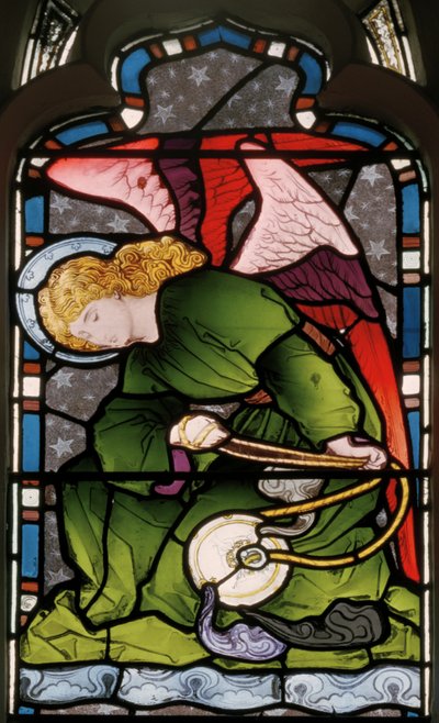 Gillingham, St Mary, østvindue, Heaton, Butler  Bayne, ukendt kunstner, Sensing Angel, ca. 1868 af Butler and Bayne Heaton