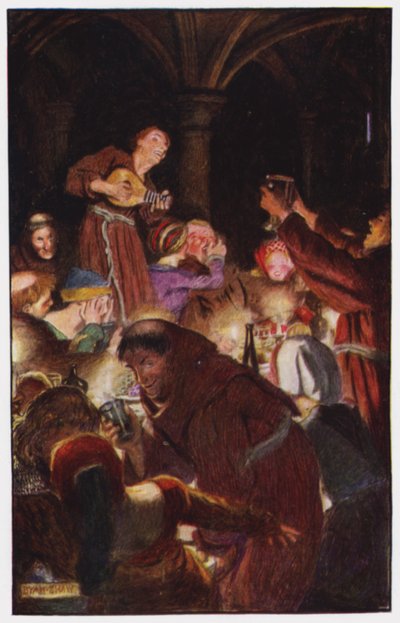 Illustration til The Cloister and The Hearth af Charles Reade (farve litho) af Byam (after) Shaw