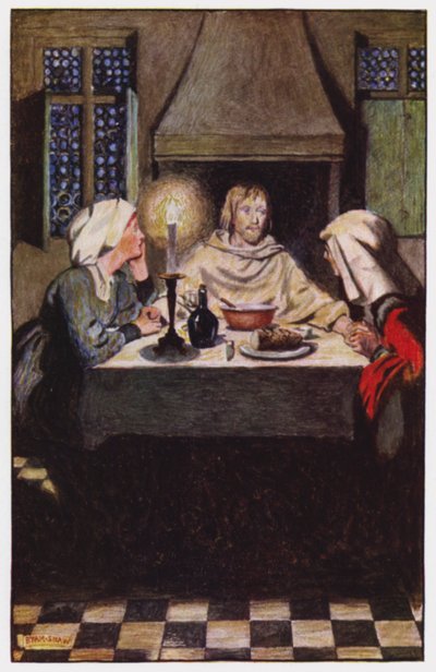 Illustration til The Cloister and The Hearth af Charles Reade (farve litho) af Byam (after) Shaw