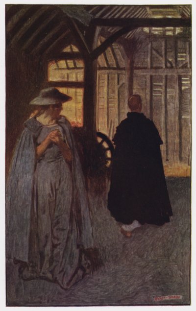 Illustration til The Cloister and The Hearth af Charles Reade (farve litho) af Byam (after) Shaw