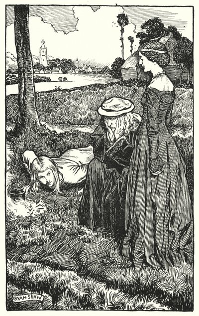 Illustration til The Cloister and The Hearth af Charles Reade (litho) af Byam (after) Shaw