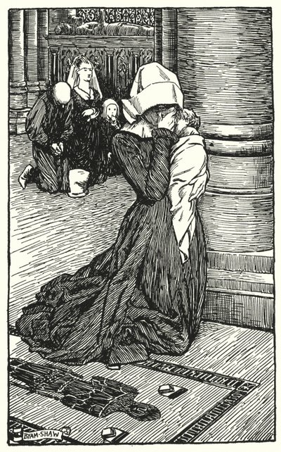 Illustration til The Cloister and The Hearth af Charles Reade (litho) af Byam (after) Shaw