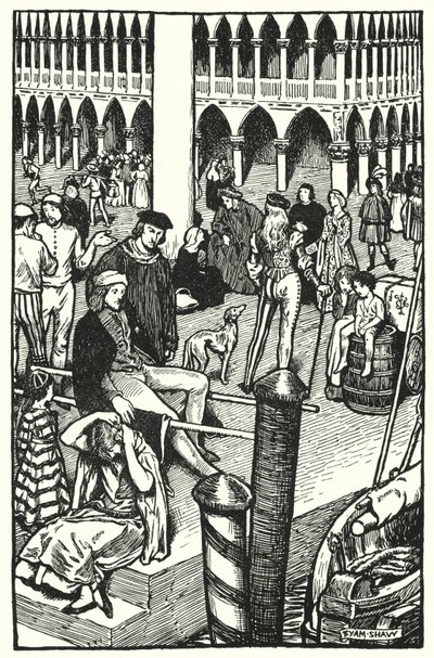 Illustration til The Cloister and The Hearth af Charles Reade (litho) af Byam (after) Shaw
