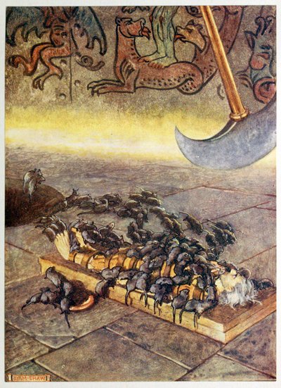 De sværmede over mig i stadigt akkumulerende dynger., fra Selected Tales of Mystery, pub. 1909. af Byam Shaw