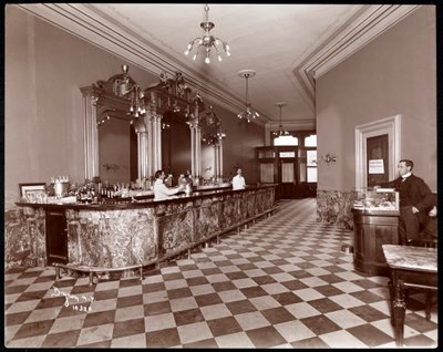 Bar på Gilsey House, Broadway og 29th Street, New York, 1900 eller 1901 (sølv gelatinetryk) af Byron Company