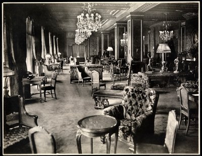 Lounge på Hotel Knickerbocker, 1906 (sølv gelatinetryk) af Byron Company