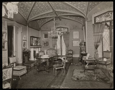 Salonen på Helen Gould-ejendommen (sen Jay Gould-residens) i Tarrytown, New York, 1893-94 (sølv gelatinetryk) af Byron Company