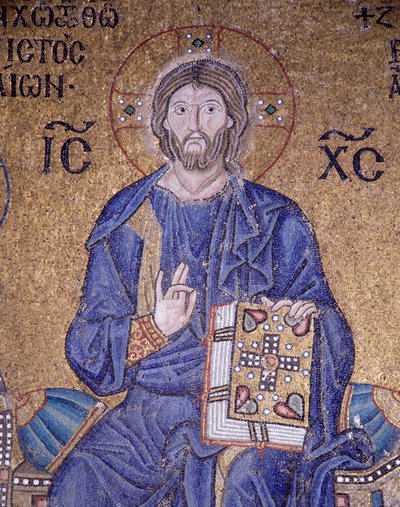 Kristuspantokrator i Hagia Sophia (mosaik) af Byzantine