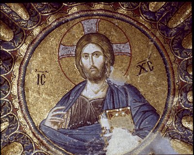 Kristus pantokrator (eller Kristus i herlighed) (mosaik, 5.-14. århundrede) af Byzantine
