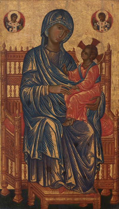 Tronende madonna med barn, ca. 1250-1275 (tempera på poppelpanel) af Byzantine