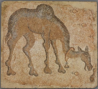 Mosaikfragment med græssende kamel af Byzantine
