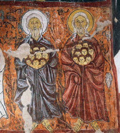 Skytshelgener for uskyldige, byzantinsk fresco (1212), Gulsehir Karsi Kilise (Sankt Johanneskirken), Goreme (Unescos verdensarvsliste af Byzantine
