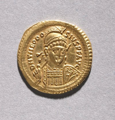 Solidus af Theodosius II og Valentinian III af Byzantine