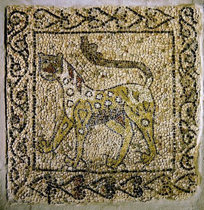 Spotted Panther, 1213 (mosaik) af Byzantine