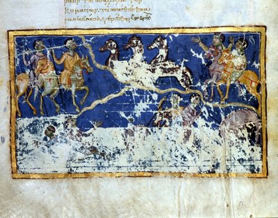 Apokalypsen. Miniatureside af et byzantinsk manuskript fra det 10. århundrede. Venedig, Bibl. Marciana. af Byzantine