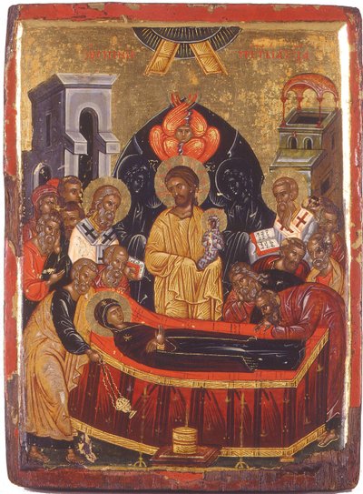Jomfruens Dormition af Byzantine