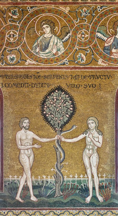 Arvesynden, byzantinsk mosaik, Gamle Testamentes cyklus-Jordisk paradis, XII-XIII sec (mosaik) af Byzantine