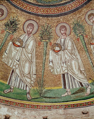 To apostle (detalje af mosaik, 5. århundrede) af Byzantine