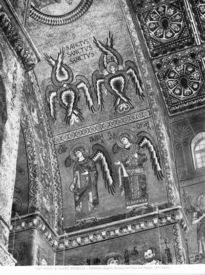 Detalje af engle fra apsis, ca. 1175-1250 (mosaik) af Byzantine Byzantine