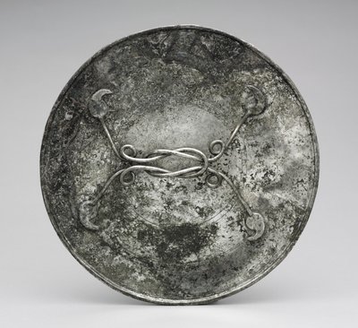 Spejl med håndtag i form af en Herakles-knude, ca. 280-400 (sølv) af Byzantine Byzantine