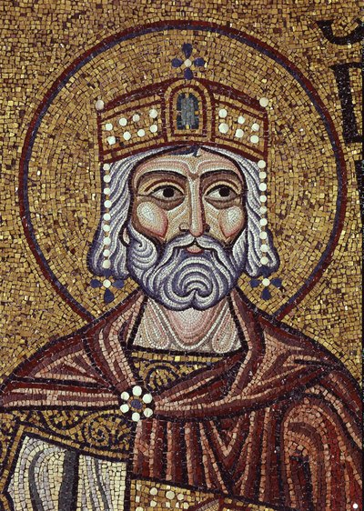 Kong David Detalje af interiørmosaikker i St. Marks-basilikaen, 1100-tallet af Byzantine Byzantine