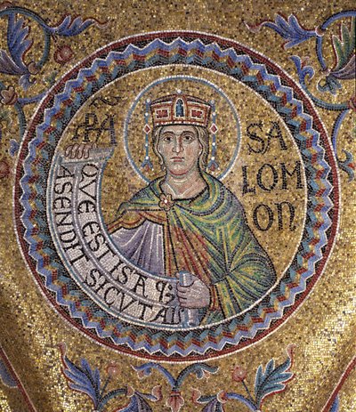 Kong Salomon Detalje af interiørmosaikker i St. Marks-basilikaen, 1200-tallet af Byzantine Byzantine