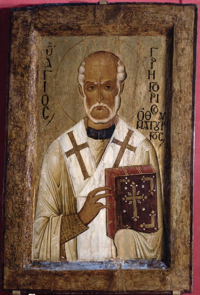 Ikon for St. Gregory (tempera på panel) af Byzantine School