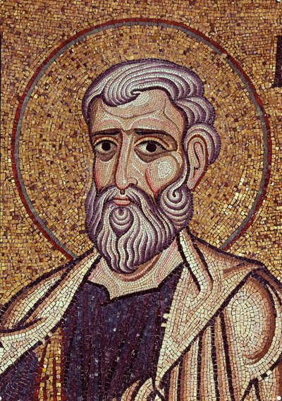 Profeten Haggaj. Værk af en byzantinsk mester, mosaik, detalje af udsmykningen af ​​Markuskirken i Venedig (Italien) af Byzantine School