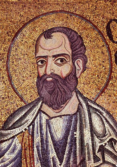 Profeten Malakias (5. århundrede f.Kr.). Værk af en byzantinsk mester, mosaik, detalje af udsmykningen af ​​Markuskirken i Venedig (Italien) af Byzantine School