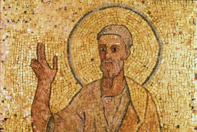 St. Peter, fra St. Peters krypt, ca. 700 e.Kr. (mosaik) (se også 151555) af Byzantine School
