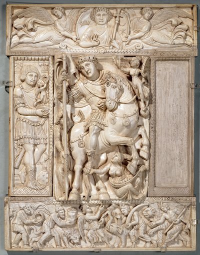 Kejseren Triumphant, kendt som Barberini-elfenbenet, 500-550 e.Kr. af Byzantine School