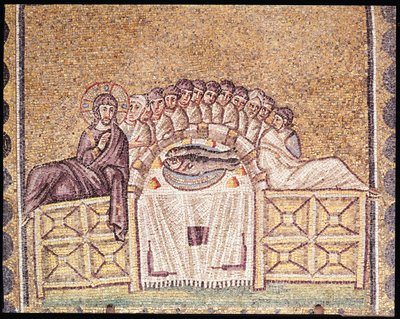 Den sidste nadver (mosaik) af Byzantine School