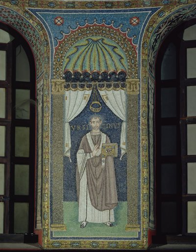 Ursicino, en biskop af Ravenna (mosaik) af Byzantine School