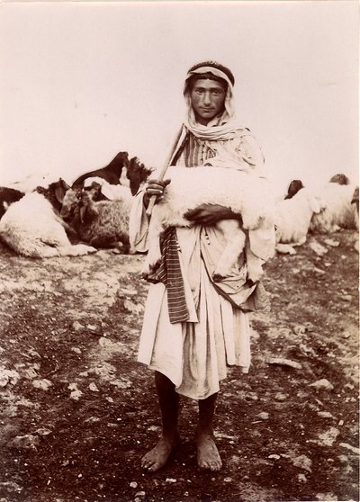 En hyrdedreng med et lam, ca. 1894-1914 af C.A. Hornstein
