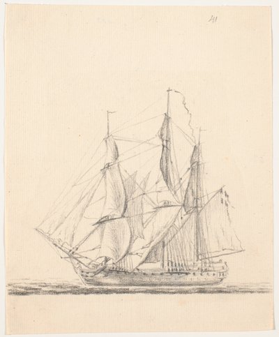 Marineskib for fulde sejl af C.A. Lorentzen
