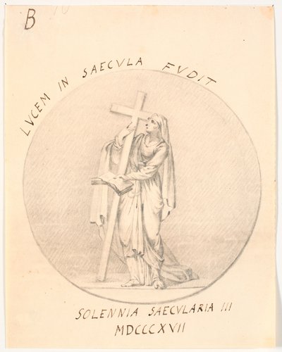 Medaillon med allegorisk kvindefigur af C.A. Lorentzen