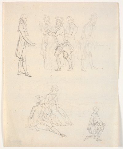 Tre figurskitser. Teaterscener? af C.A. Lorentzen