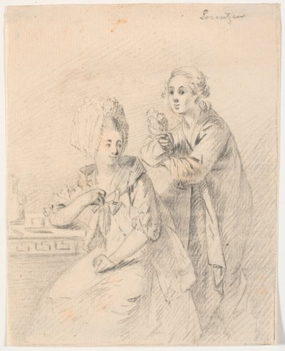 Udkast til portræt af kollegiedeputeret Frederik Carl Trant (1738-98) og hustru Cornelia, f. Schumacher af C.A. Lorentzen